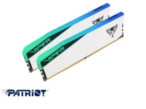 MEMORIA RAM PATRIOT DDR5 96GB, |2X48GB| FRECUENCIA 6000 MHZ, VIPER ELITE 5 BLANCO, PARA PC DE ESCRITORIO, CON RGB, CL42