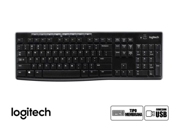 TECLADO LOGITECH INALAMBRICO K270 PARA COMPUTADORAS CON LETRAS CLARAS