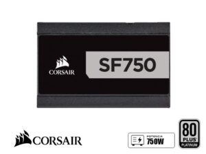 FUENTE DE PODER CORSAIR 750W ATX, PLATINUM 80 PLUS, SF750, SFX, MINI MODULAR, COLOR NEGRO (CP-9020186-WW)