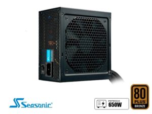 FUENTE DE PODER SEASONIC 650W ATX, BRONZE 80 PLUS, S12III NO MODULAR, COLOR NEGRO (SSR-650GB3)