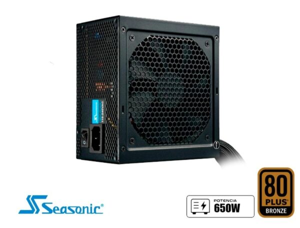 FUENTE DE PODER SEASONIC 650W ATX, BRONZE 80 PLUS, S12III NO MODULAR, COLOR NEGRO (SSR-650GB3) - Imagen 2