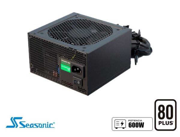 FUENTE DE PODER SEASONIC 600W ATX, 80 PLUS, WHITE NO MODULAR, COLOR NEGRO (SSR-600RA) - Imagen 2