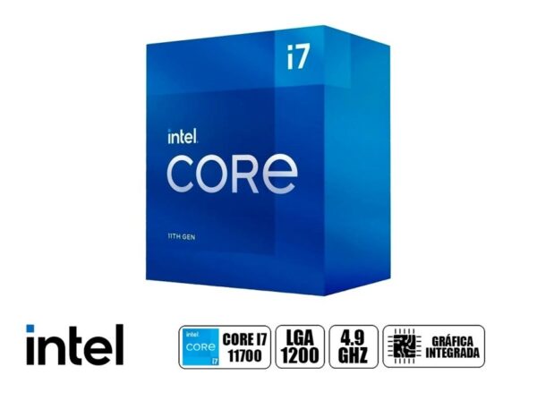 PROCESADOR INTEL CORE I7 11700 2.5 GHZ HASTA 4.9 GHZ, 16MB, 8 NUCLEOS, GRAFICO INTEGRADO UHD 750, LGA 1200