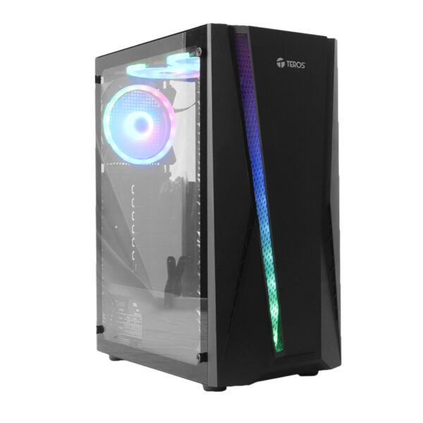 Case Gamer Teros TE-11411N, Mid Tower, ATX, 450W, NEGRO, USB 3.0 / 2.0, Audio