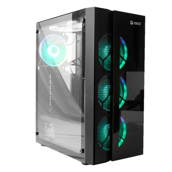 Case Gamer Teros TE-1156N, Mid Tower, ATX, 550W, NEGRO, USB 3.0 / 2.0, Audio