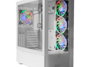 Case Gamer Teros TE-1164W, Mid Tower, ATX, 600W Bronce, BLANCO, USB 3.0 / 2.0, Audio.