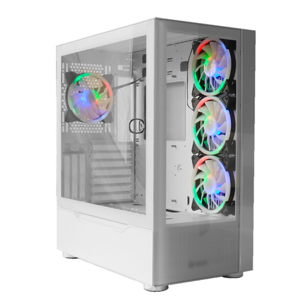 Case Gamer Teros TE-1164W, Mid Tower, ATX, 600W Bronce, BLANCO, USB 3.0 / 2.0, Audio.