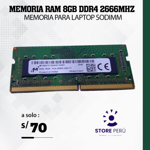 RAM 8GB DRR4 SODIMM - S/70