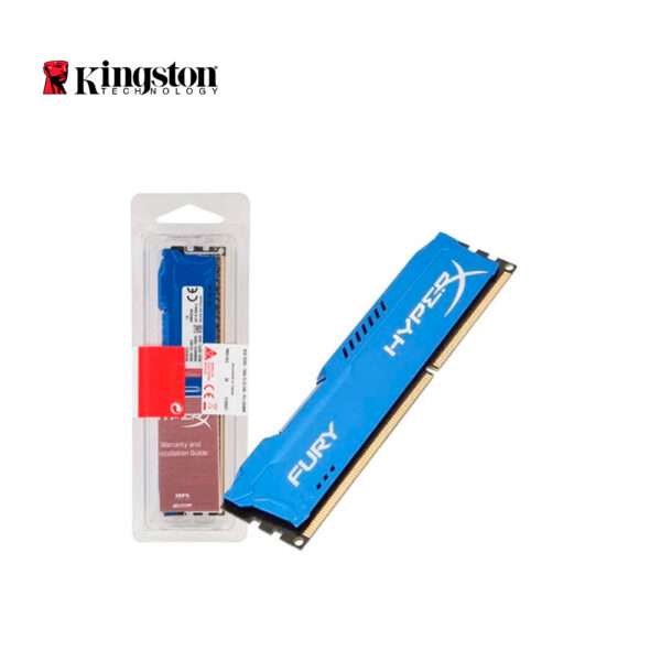 MEMORIA KINGSTON HYPERX FURY BLUE, 8GB, DDR3, 1600 MHZ, CL10.