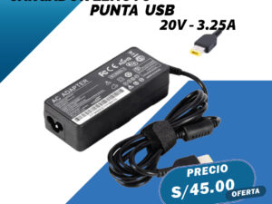 CARGADOR PARA LAPTOP LENOVO PUNTA USB 20V-3.25A