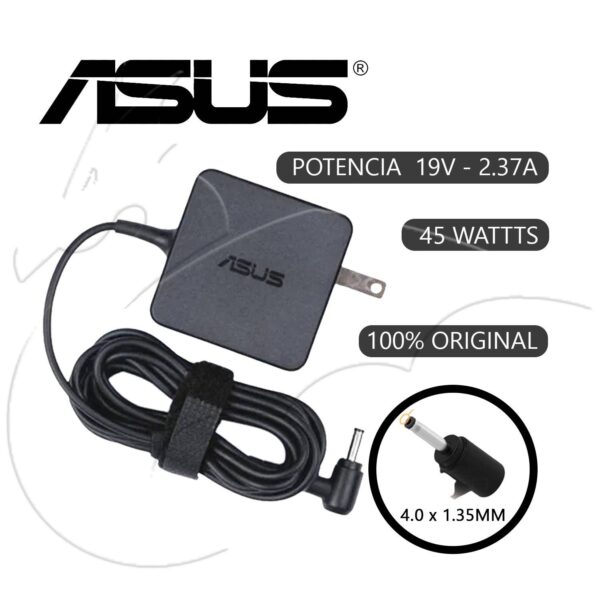 Cargador Laptop ASUS 19V 2.37A 45w (4.0*1.35) Punta Delgada - Imagen 2