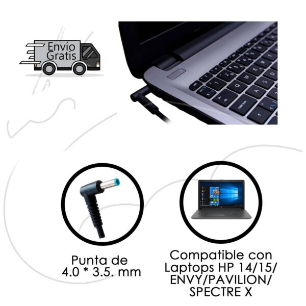 Cargador Laptop HP ( Punta Azul ) 19.5v - 2.31A - 45W - Imagen 2