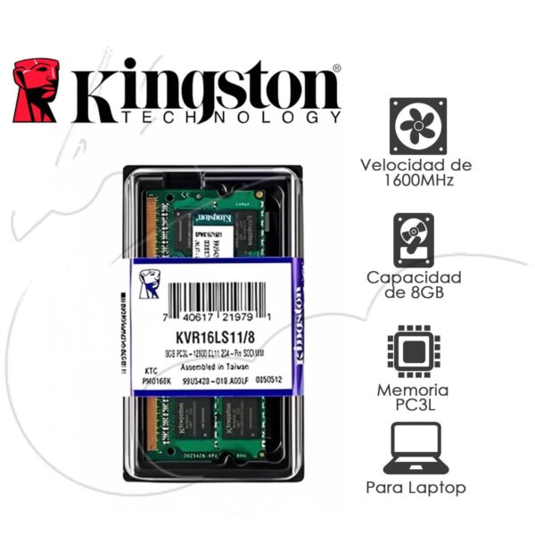 MEMORIA RAM SODIMM LAPTOP DDR3 1600MHZ 8GB