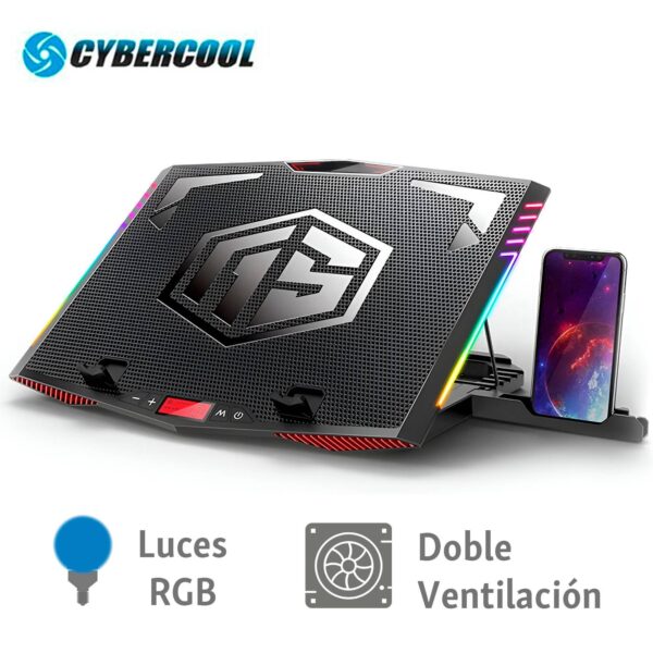 Cooler Para Laptop Gamer Cybercool Halion Ha-k7 Rgb