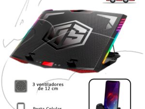 Cooler Para Laptop Gamer Cybercool Halion Ha-k7 Rgb