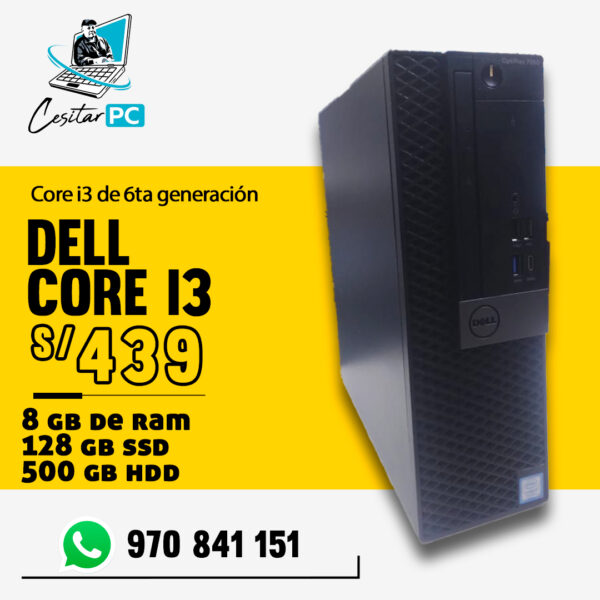 CPU DELL INTEL CORE I3 6TA GENERACIÓN