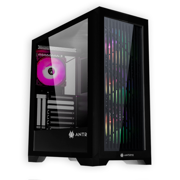 CASE ANTRYX FX 730 BLACK, USB TIPO C, V/TEMPLADO, ARGB ( S.TEC1)