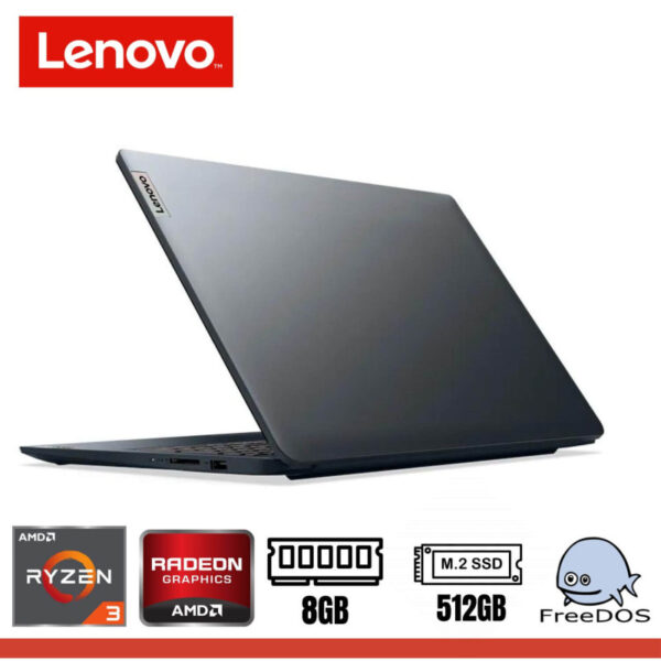 LAPTOP LENOVO IDEAPAD 1 15AMN7, AMD RYZEN 3 7320U, 8GB DDR5, SSD 512GB, 15.6" FHD - Imagen 2