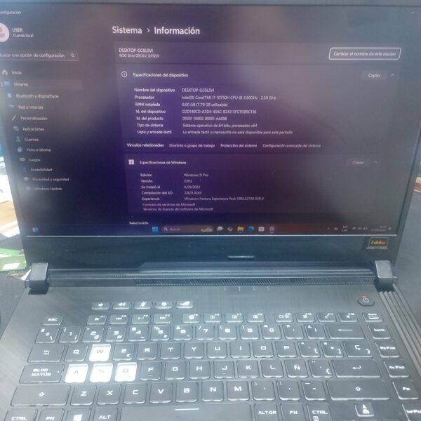 LAPTOPS ASUS ROC STRIX  MODELO (G512L) - Imagen 7